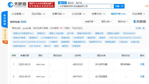 嘀嘀無(wú)限科技拓展品牌布局 申請(qǐng)注冊(cè)“didi cloud”商標(biāo)，強(qiáng)化信息技術(shù)服務(wù)矩陣